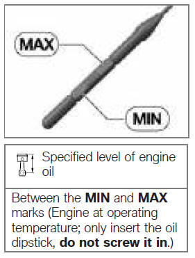 Checking the engine oil level